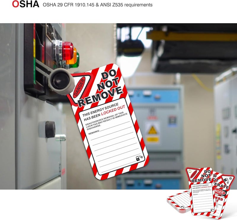Fiivas Lockout Tagout Tags, Electrical Lockout Tags with Zip Ties, OSHA Loto Tag Repair Cards, Danger Do Not Operate Labels Checklist for Equipment 10 Pack - Image 5